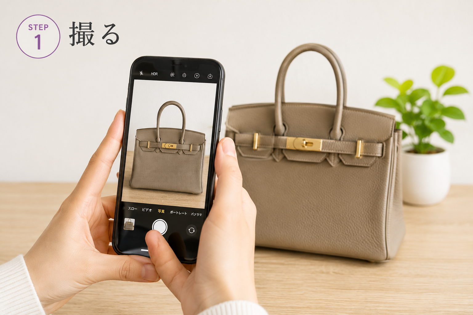 LINE査定 STEP1 お品物を撮影