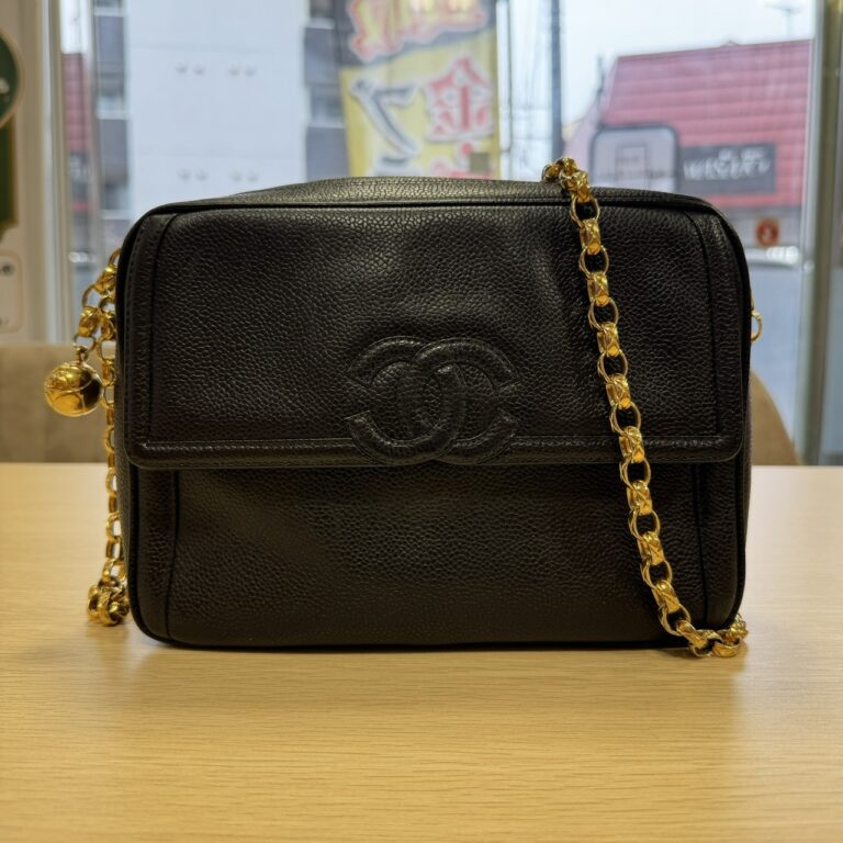 藤沢市長後の買取ふじで買取したシャネル キャビアスキン ココボール ブラック チェーンショルダーバッグ