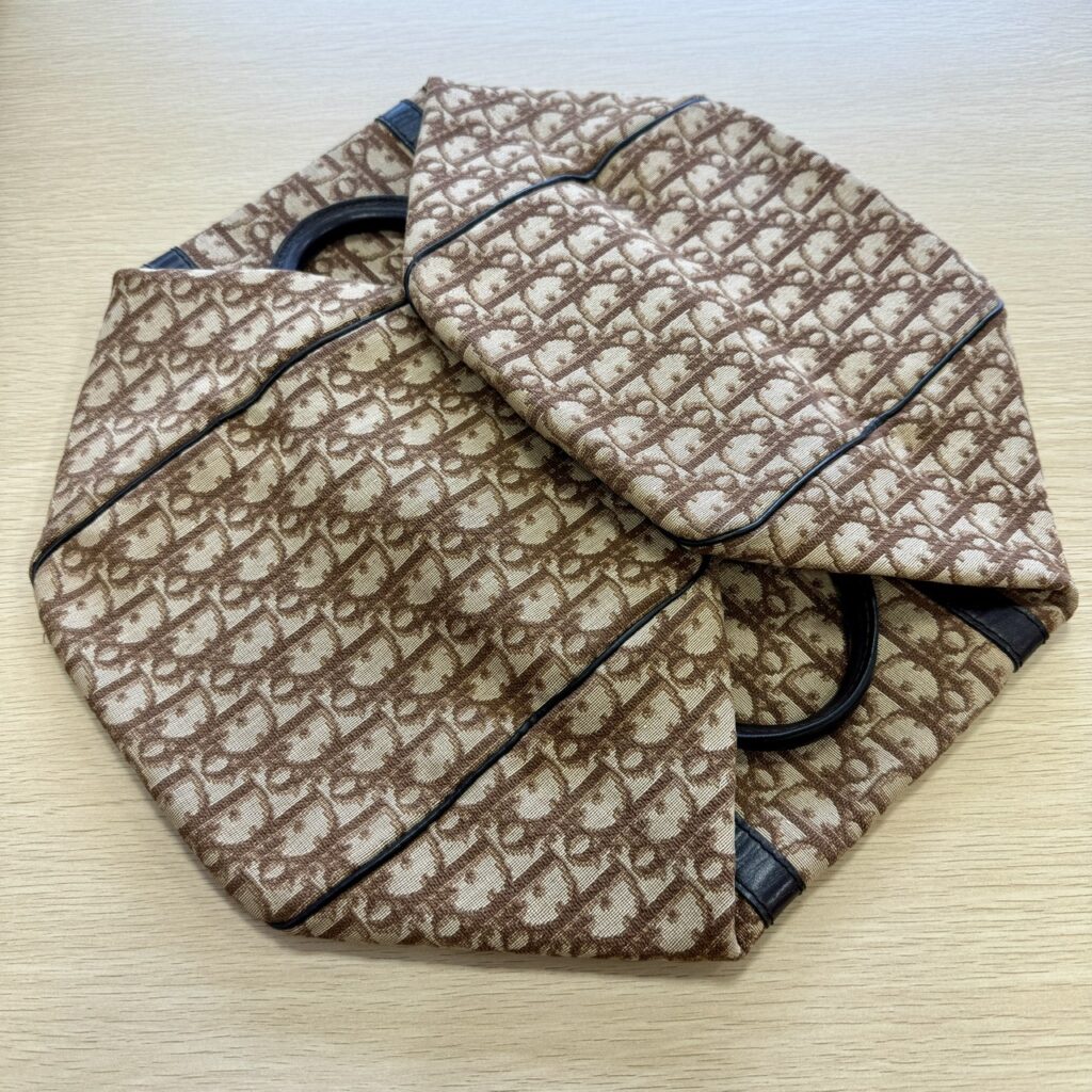 藤沢市長後の買取ふじで買取したクリスチャンディオールのトロッター柄ヴィンテージボストンバッグ ブラウン