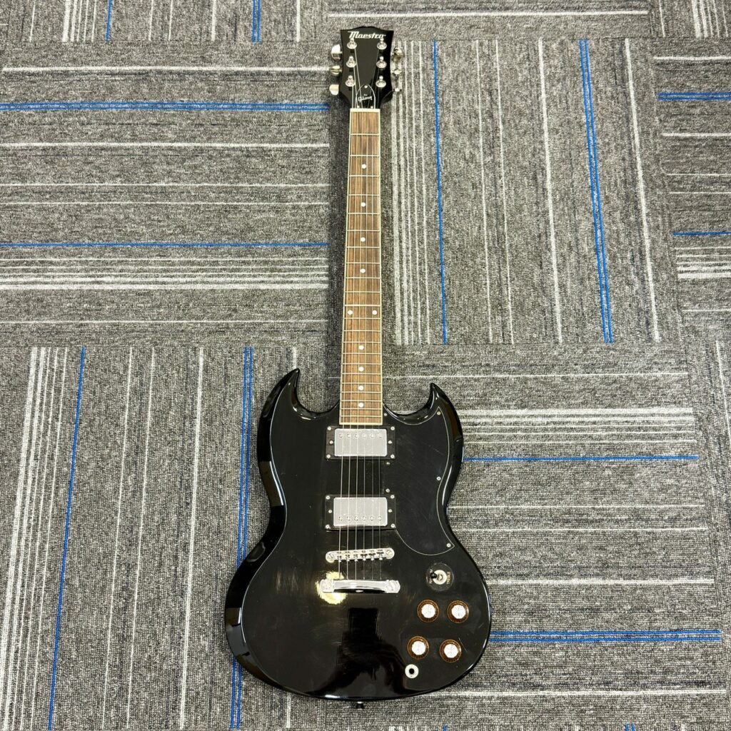 藤沢市長後の買取ふじで買取したMaestro by Gibson マエストロ バイ ギブソンのブラック SGタイプ カスタムエレキギター